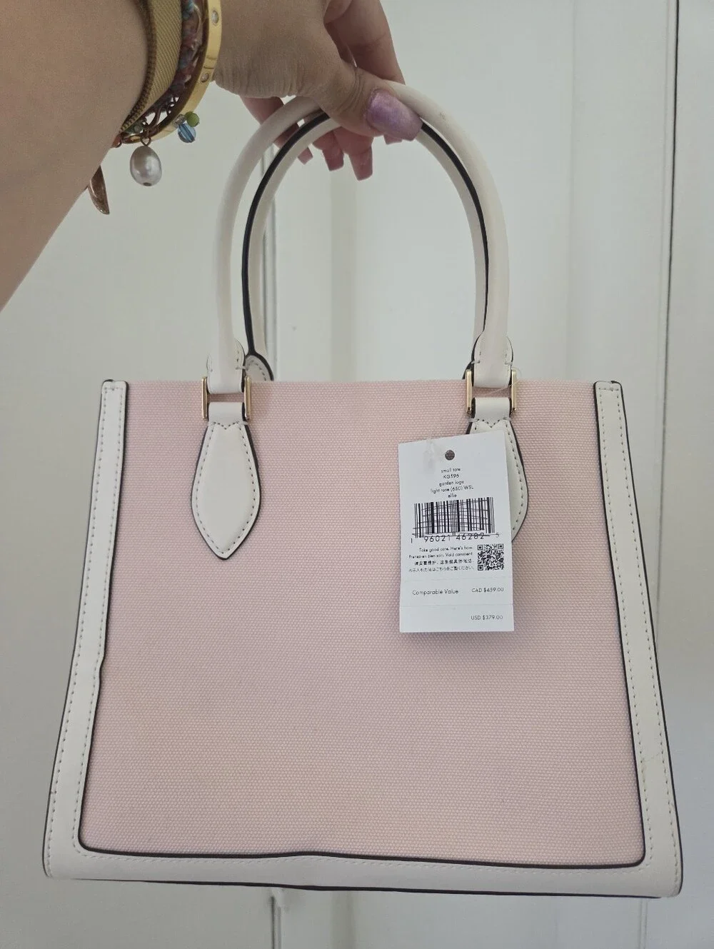 Pink Kate Spade New York Floral Embroidered Canvas Tote Bag Purse